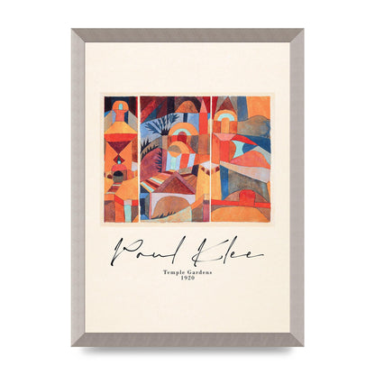 Paul Klee Temple Gardens 1920 Printed Poster - A3 framed