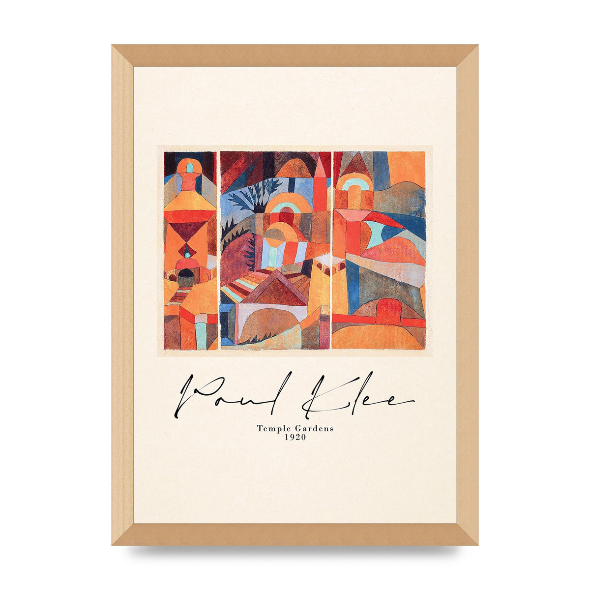 Paul Klee Temple Gardens 1920 Printed Poster - A3 framed