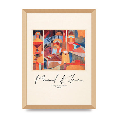 Paul Klee Temple Gardens 1920 Printed Poster - A3 framed