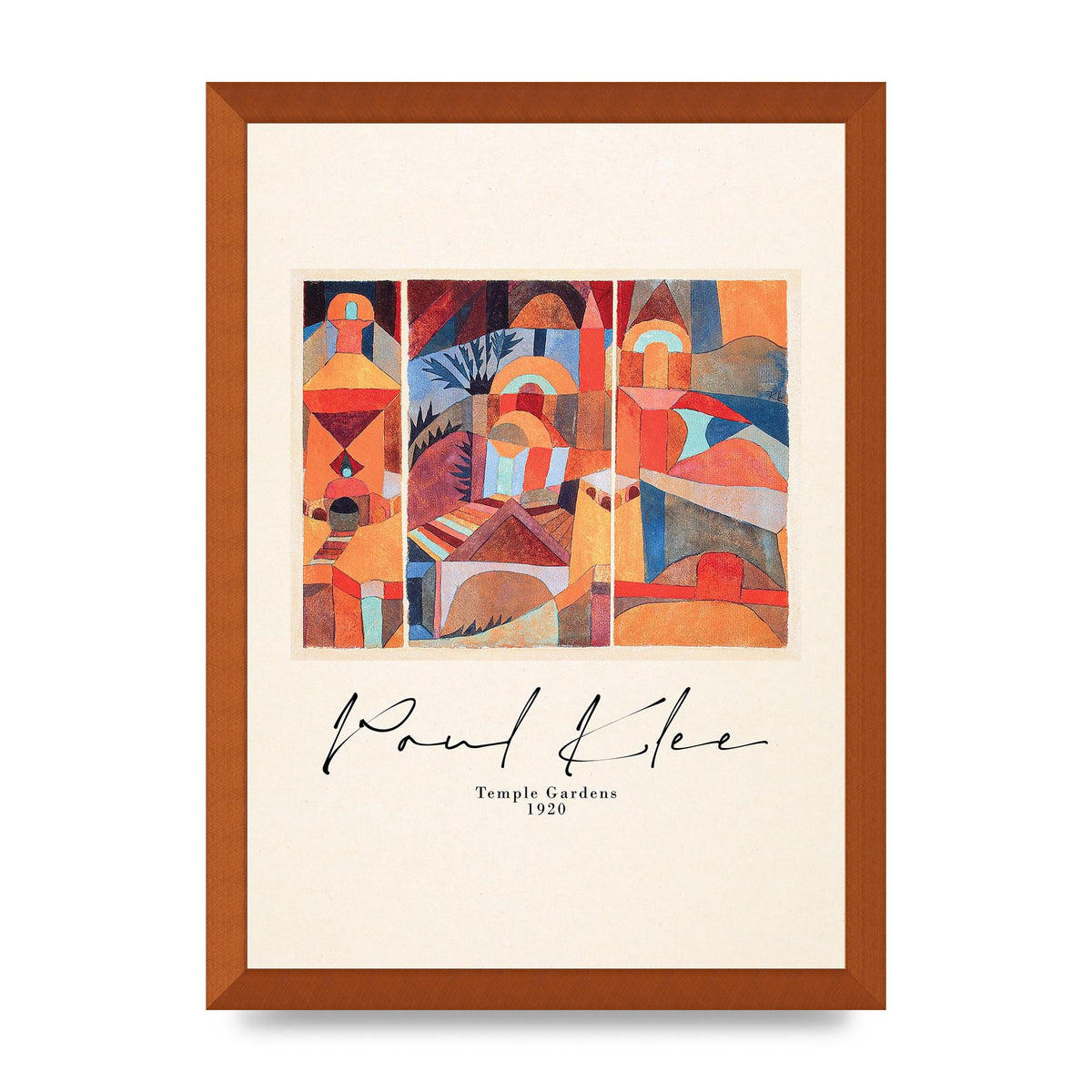 Paul Klee Temple Gardens 1920 Printed Poster - A3 framed