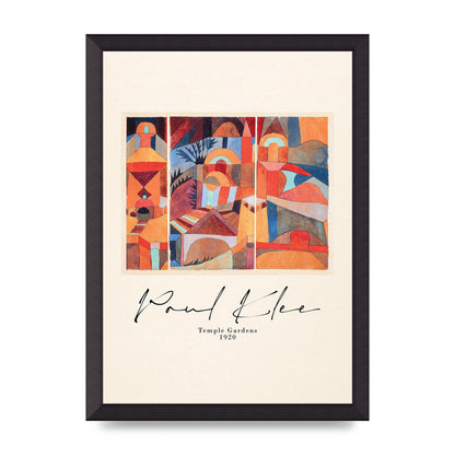 Paul Klee Temple Gardens 1920 Printed Poster - A3 framed