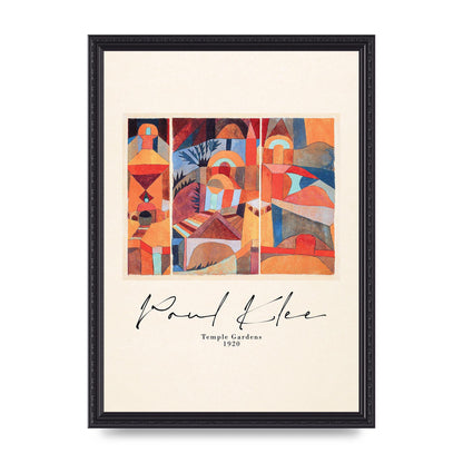 Paul Klee Temple Gardens 1920 Printed Poster - A3 framed