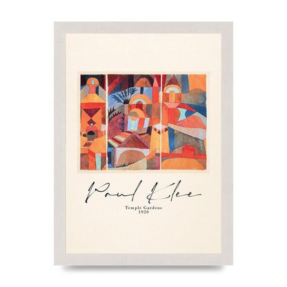 Paul Klee Temple Gardens 1920 Printed Poster - A4 framed