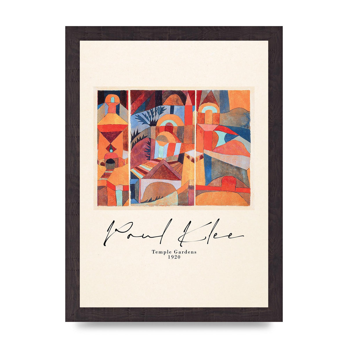Paul Klee Temple Gardens 1920 Printed Poster - A4 framed