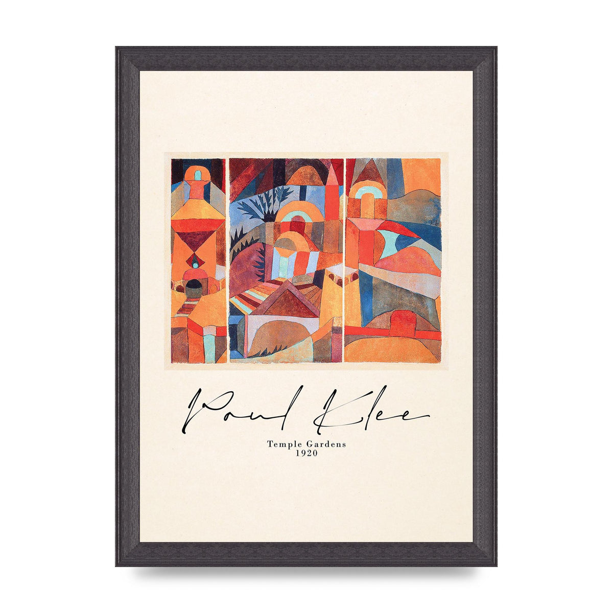 Paul Klee Temple Gardens 1920 Printed Poster - A4 framed