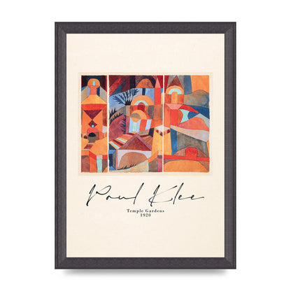 Paul Klee Temple Gardens 1920 Printed Poster - A4 framed