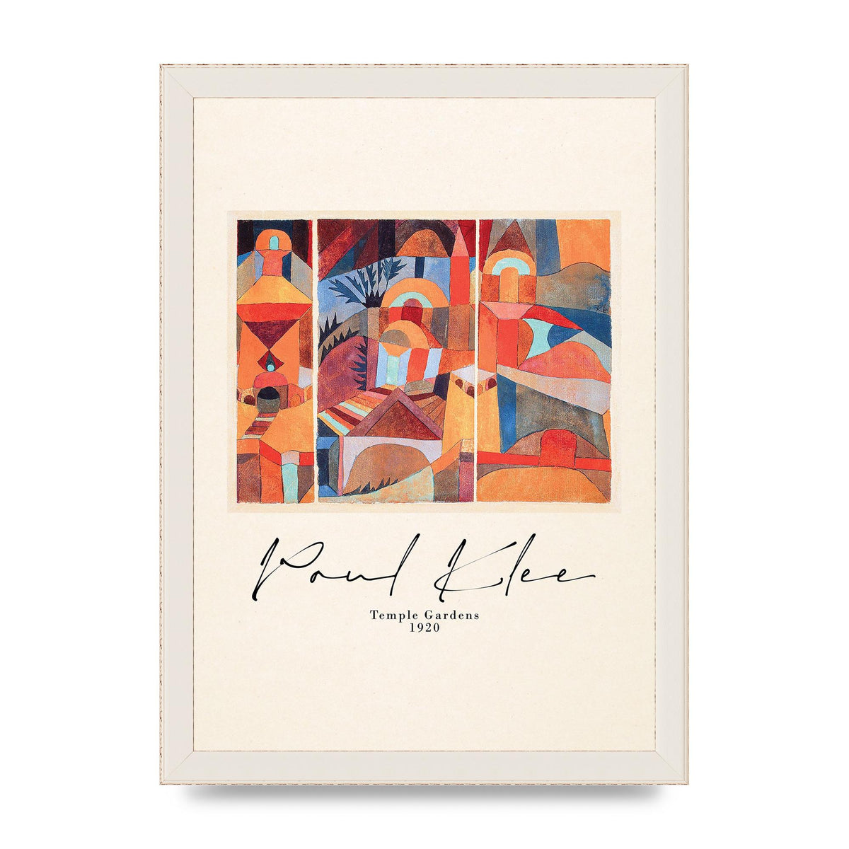 Paul Klee Temple Gardens 1920 Printed Poster - A4 framed