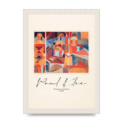 Paul Klee Temple Gardens 1920 Printed Poster - A4 framed