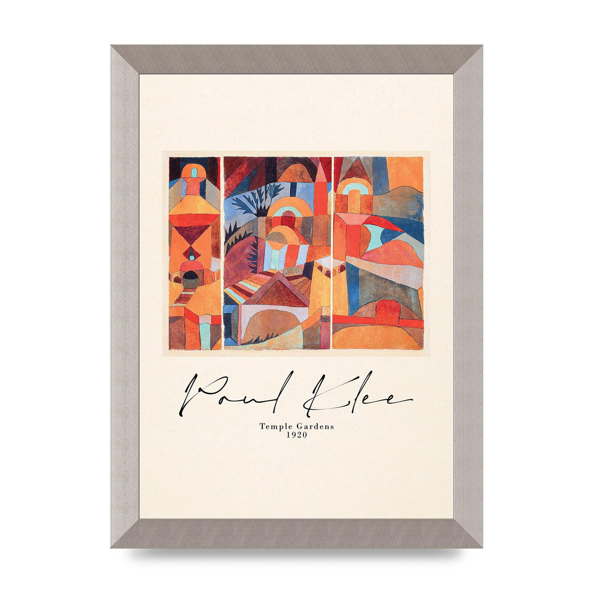 Paul Klee Temple Gardens 1920 Printed Poster - A4 framed