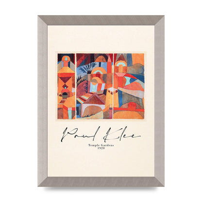 Paul Klee Temple Gardens 1920 Printed Poster - A4 framed