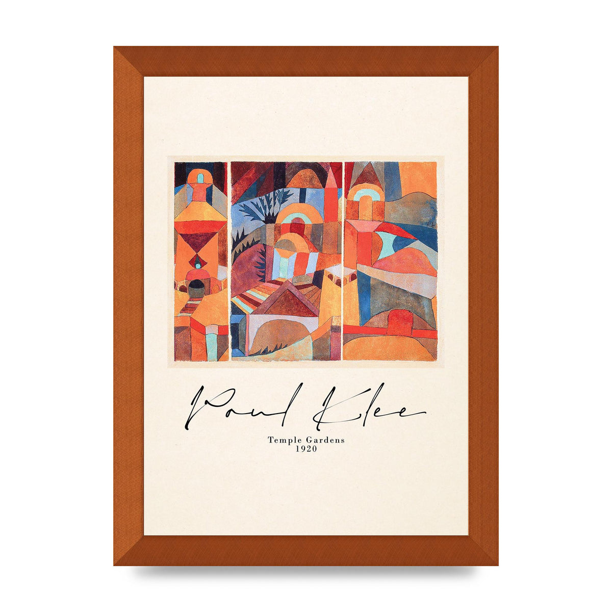 Paul Klee Temple Gardens 1920 Printed Poster - A4 framed