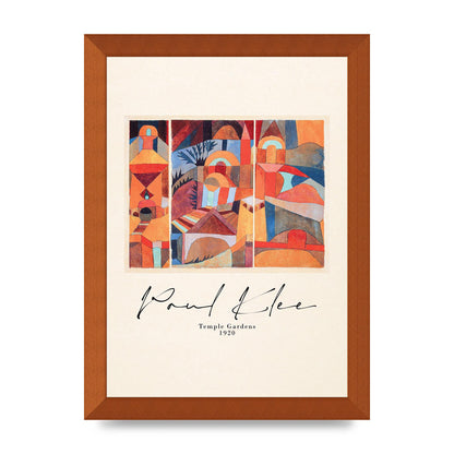 Paul Klee Temple Gardens 1920 Printed Poster - A4 framed