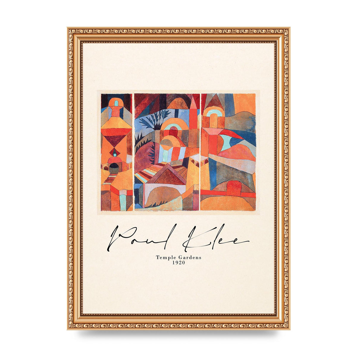 Paul Klee Temple Gardens 1920 Printed Poster - A4 framed