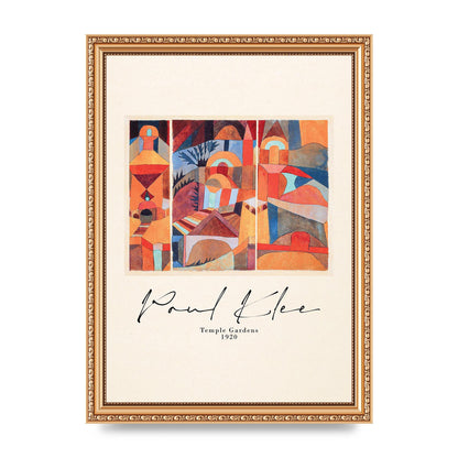 Paul Klee Temple Gardens 1920 Printed Poster - A4 framed