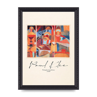 Paul Klee Temple Gardens 1920 Printed Poster - A4 framed