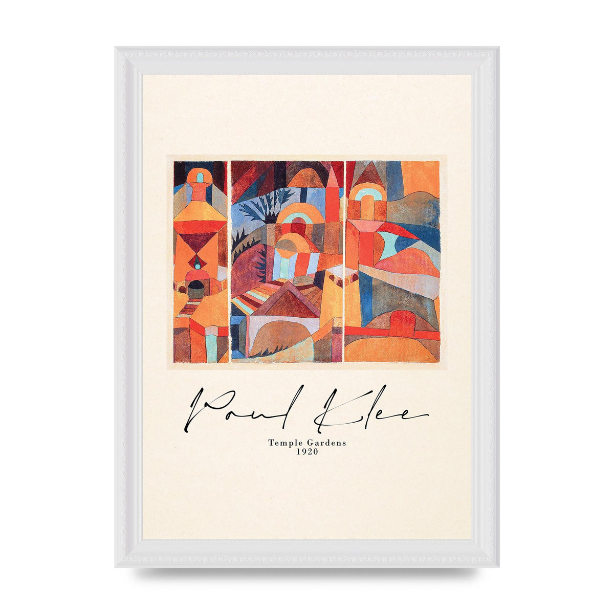 Paul Klee Temple Gardens 1920 Printed Poster - A4 framed