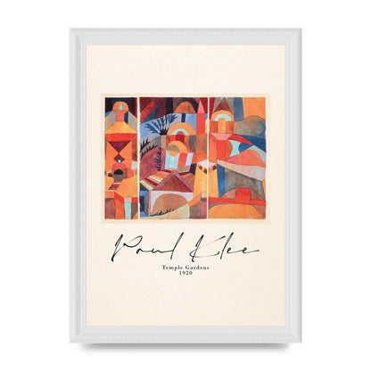 Paul Klee Temple Gardens 1920 Printed Poster - A4 framed
