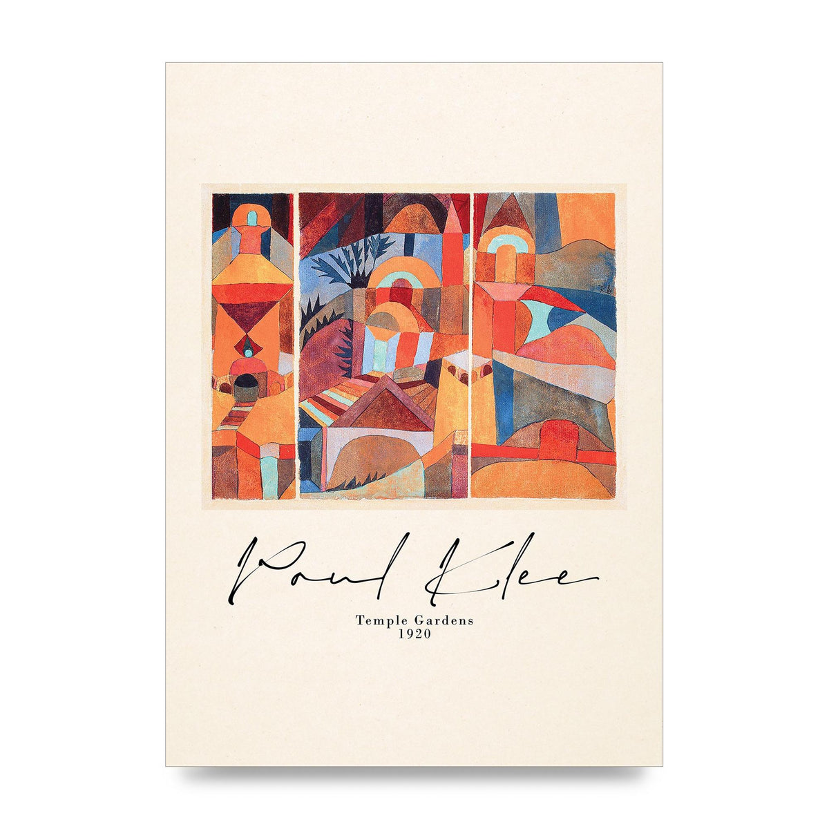 Paul Klee Temple Gardens 1920 Printed Poster - unframed print