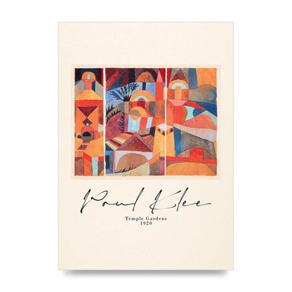 Paul Klee Temple Gardens 1920 Printed Poster - unframed print