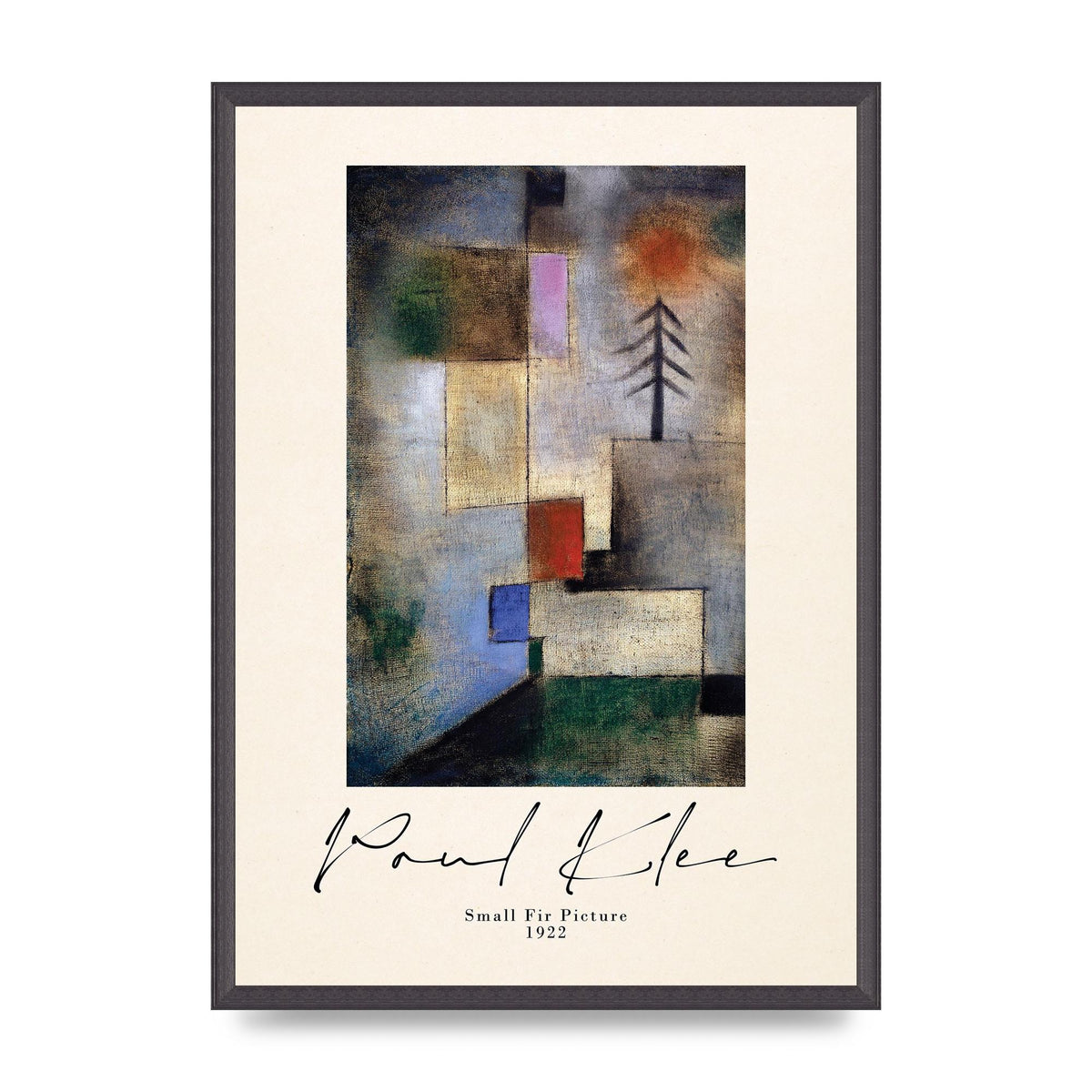 Paul Klee Small Fir Picture 1922 Wall Art - A2 framed