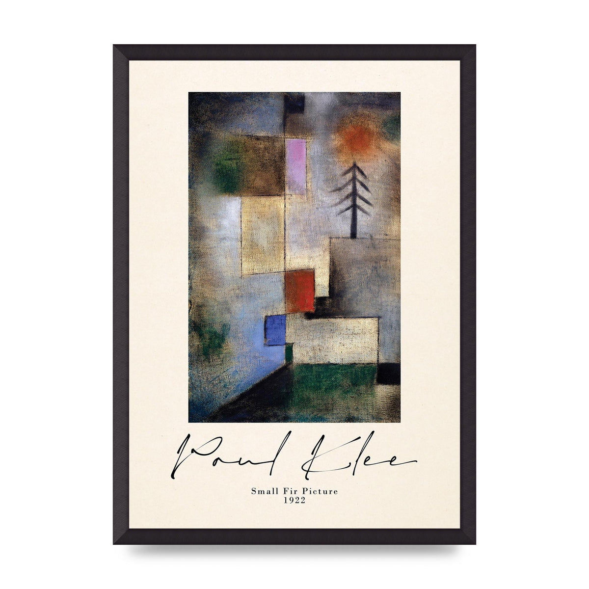 Paul Klee Small Fir Picture 1922 Wall Art - A2 framed