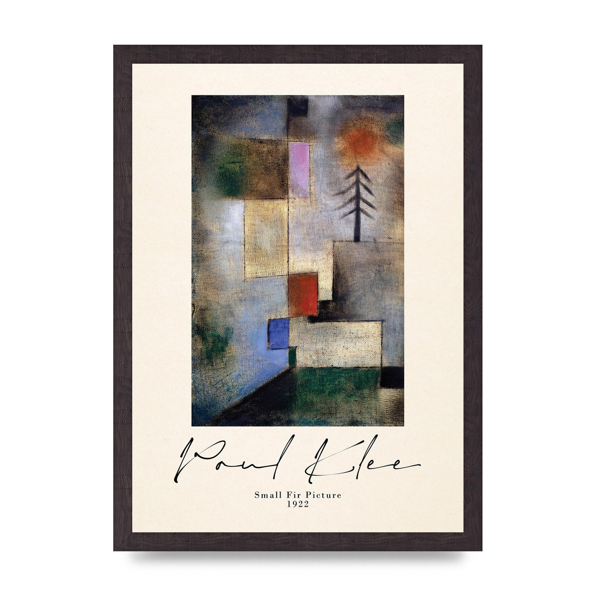 Paul Klee Small Fir Picture 1922 Wall Art - A3 framed