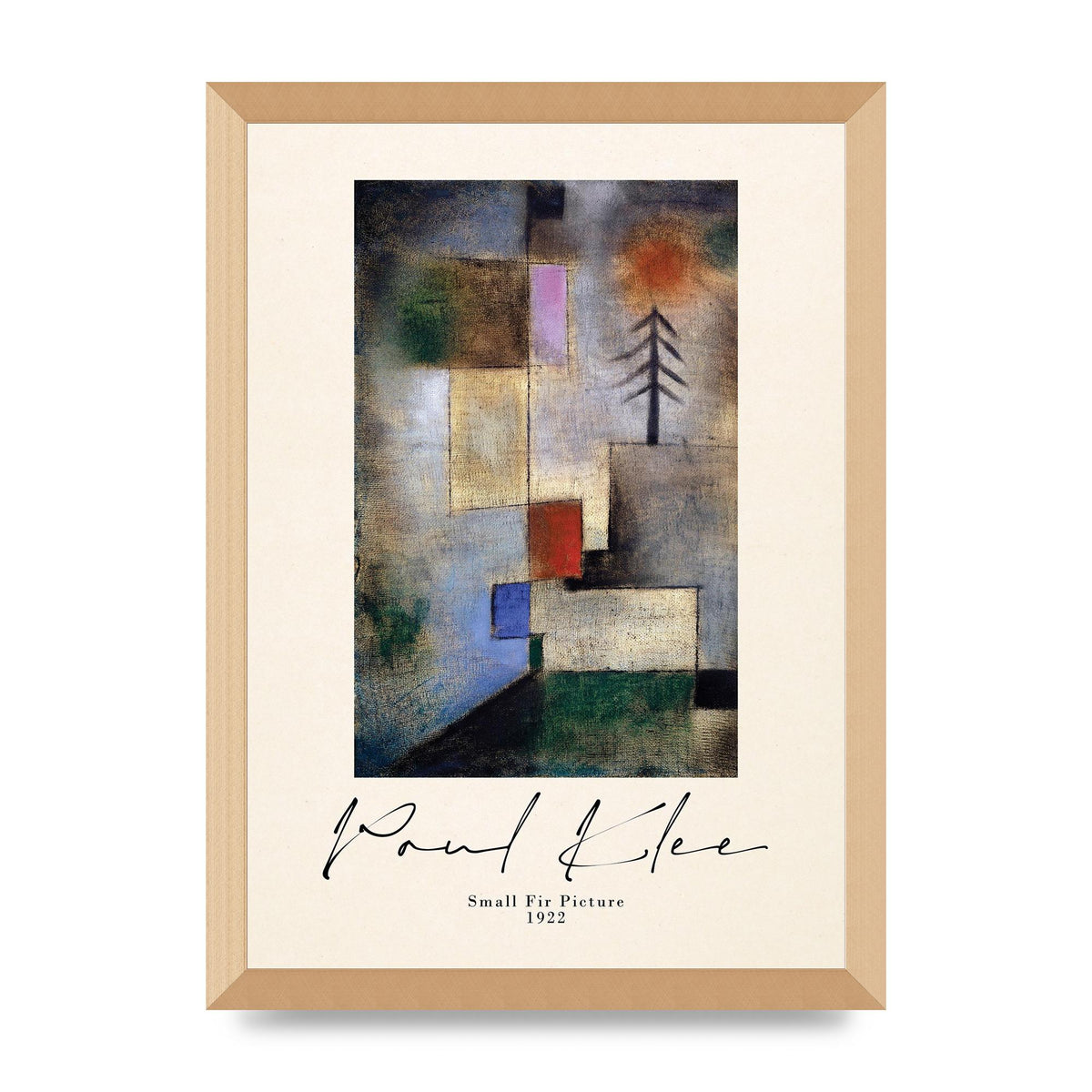Paul Klee Small Fir Picture 1922 Wall Art - A3 framed