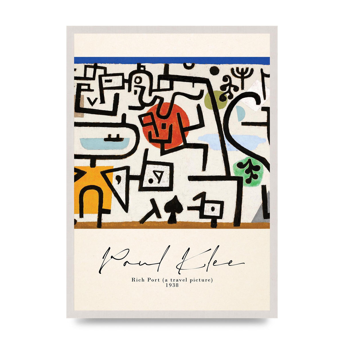 Paul Klee Rich Port A Travel Picture 1938 Printed Poster - A2 framed