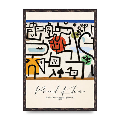 Paul Klee Rich Port A Travel Picture 1938 Printed Poster - A2 framed