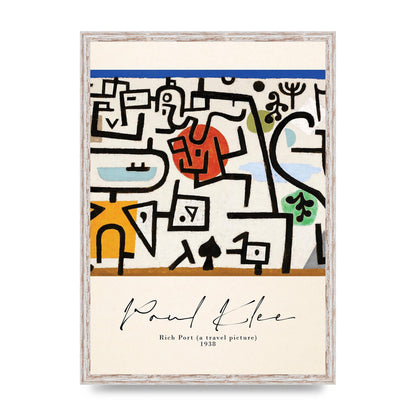 Paul Klee Rich Port A Travel Picture 1938 Printed Poster - A2 framed