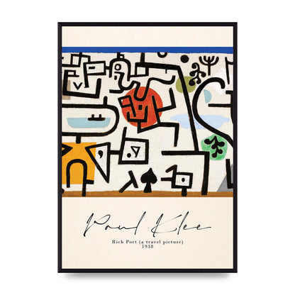 Paul Klee Rich Port A Travel Picture 1938 Printed Poster - A2 framed