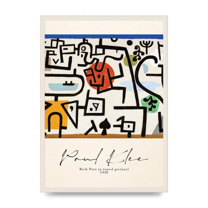 Paul Klee Rich Port A Travel Picture 1938 Printed Poster - A2 framed
