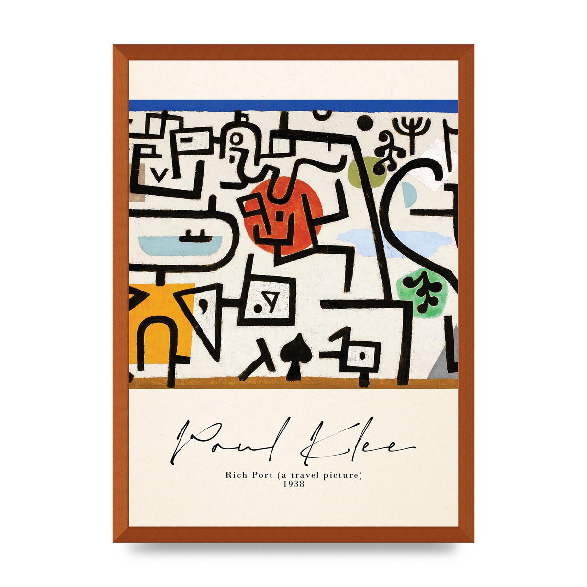 Paul Klee Rich Port A Travel Picture 1938 Printed Poster - A2 framed
