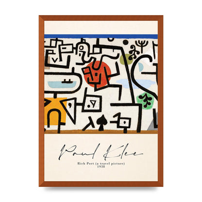 Paul Klee Rich Port A Travel Picture 1938 Printed Poster - A2 framed