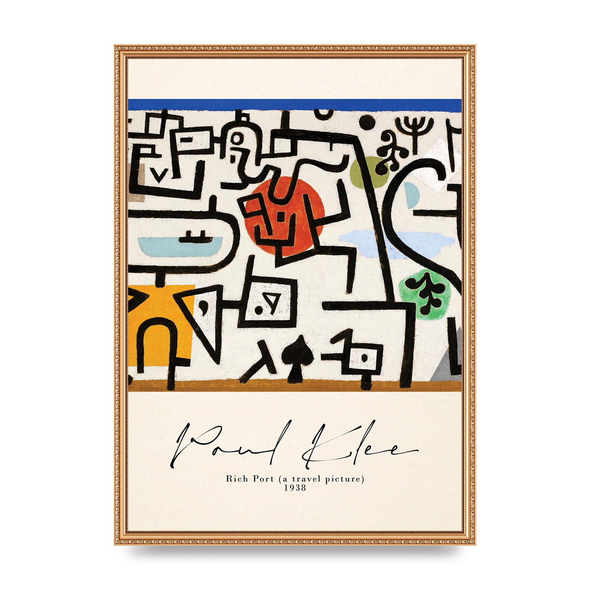 Paul Klee Rich Port A Travel Picture 1938 Printed Poster - A2 framed