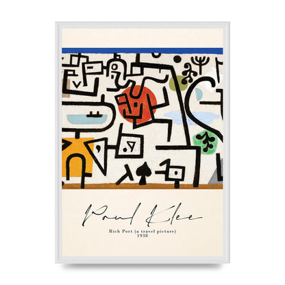 Paul Klee Rich Port A Travel Picture 1938 Printed Poster - A2 framed