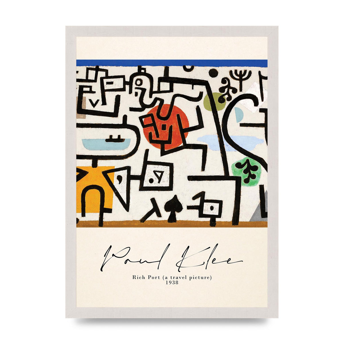 Paul Klee Rich Port A Travel Picture 1938 Printed Poster - A3 framed
