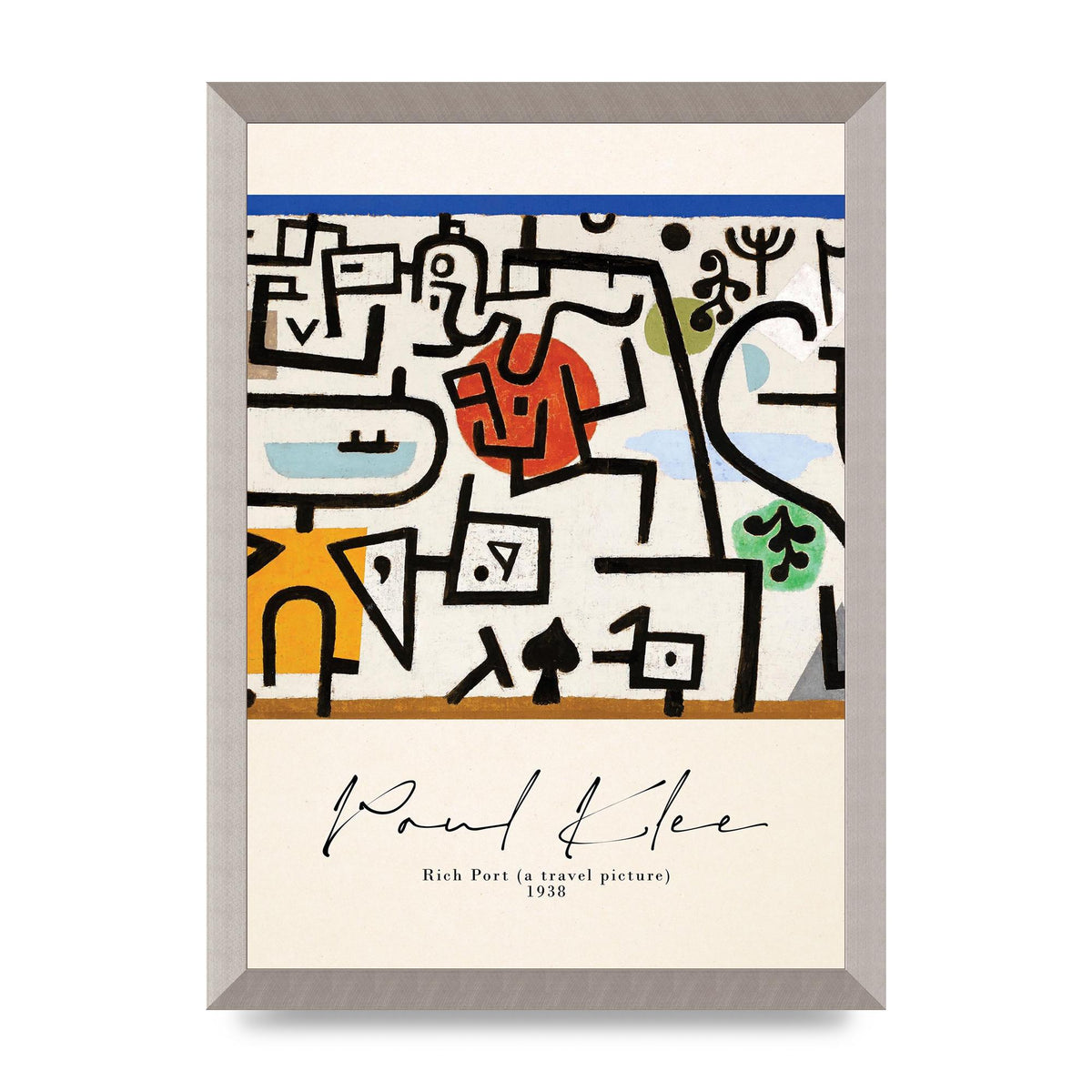 Paul Klee Rich Port A Travel Picture 1938 Printed Poster - A3 framed