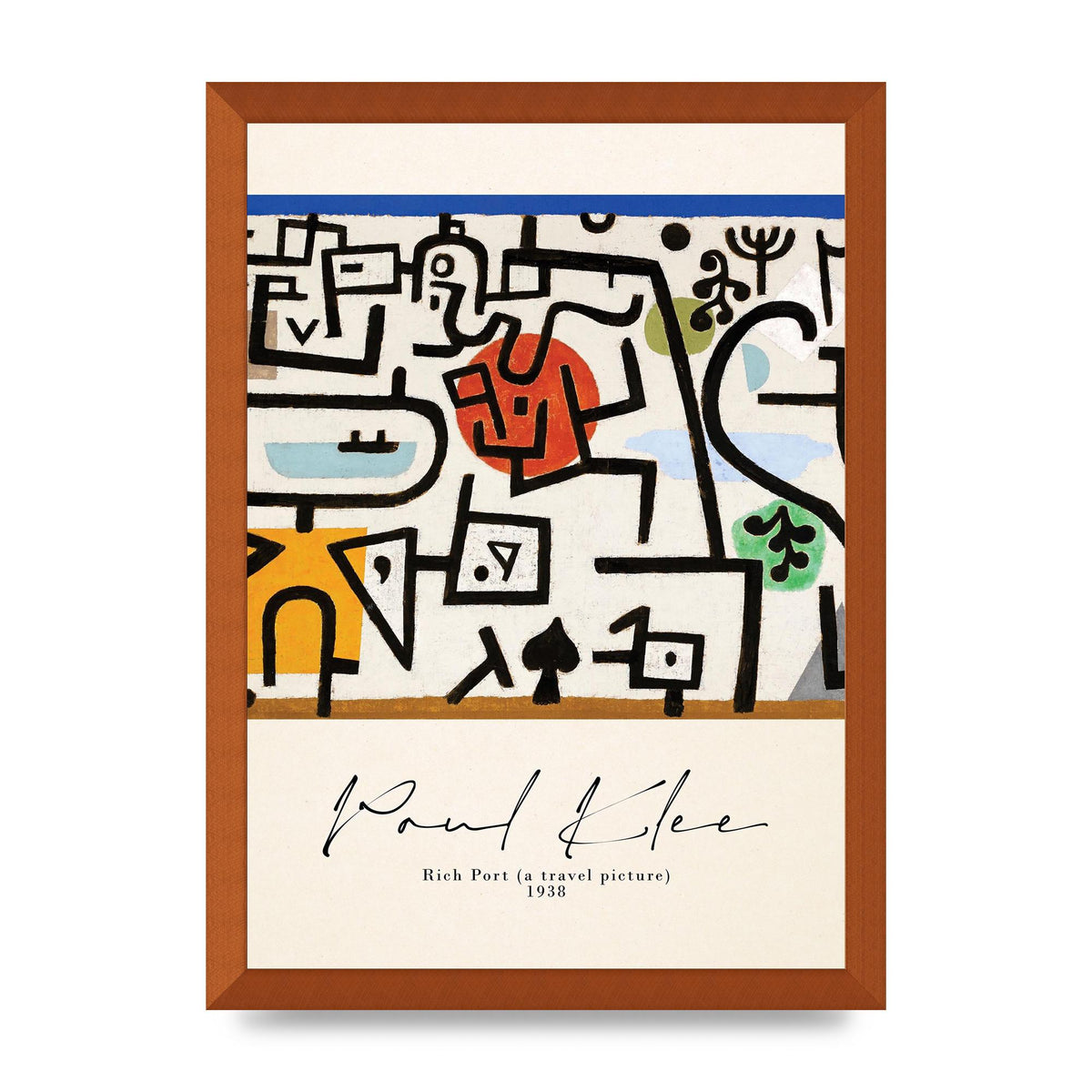 Paul Klee Rich Port A Travel Picture 1938 Printed Poster - A3 framed