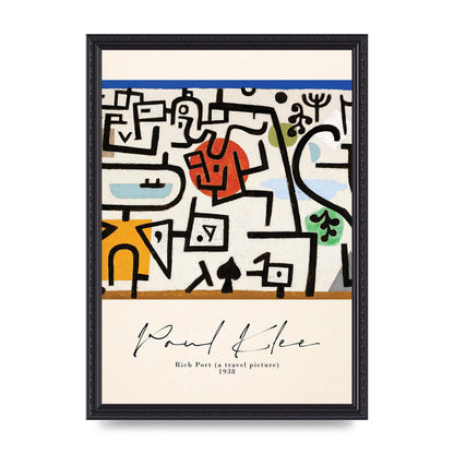 Paul Klee Rich Port A Travel Picture 1938 Printed Poster - A3 framed