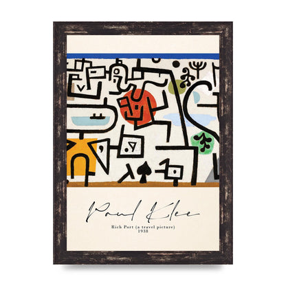 Paul Klee Rich Port A Travel Picture 1938 Printed Poster - A4 framed