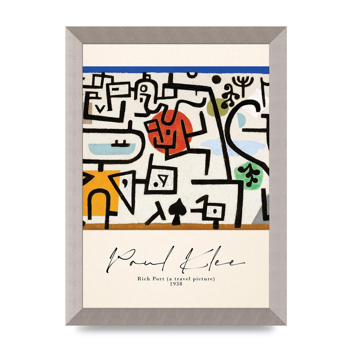 Paul Klee Rich Port A Travel Picture 1938 Printed Poster - A4 framed