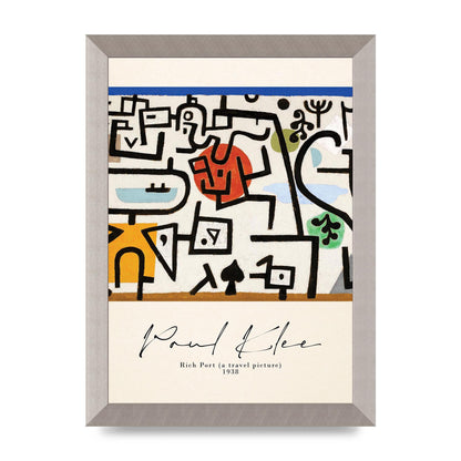 Paul Klee Rich Port A Travel Picture 1938 Printed Poster - A4 framed