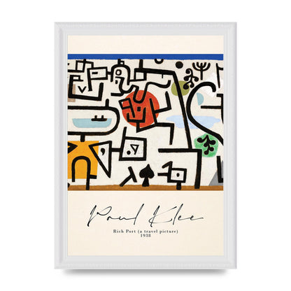 Paul Klee Rich Port A Travel Picture 1938 Printed Poster - A4 framed
