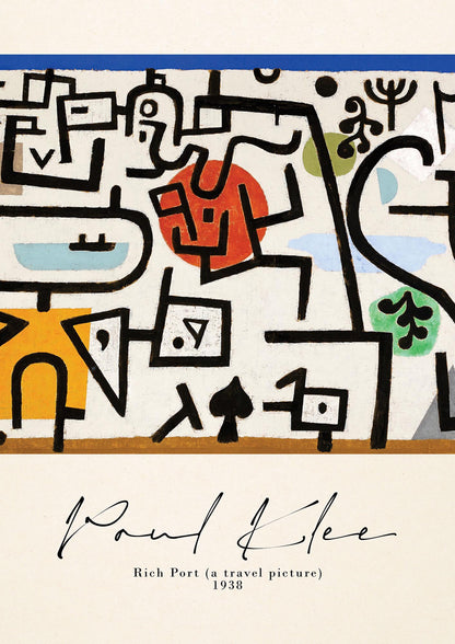 Paul Klee Rich Port A Travel Picture 1938 Printed Poster - detail