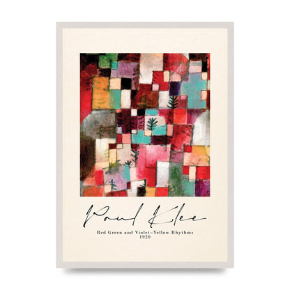 Paul Klee Red Green And Violet Yellow Rhythms 1920 Wall Art - A2 framed