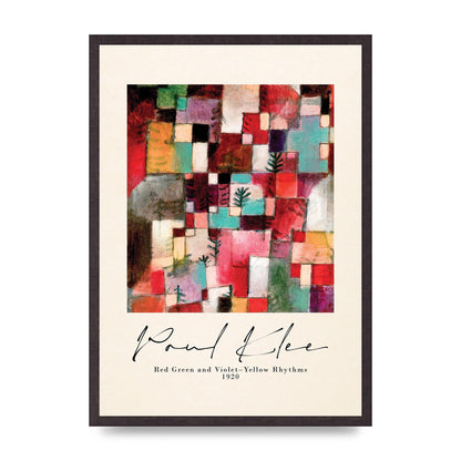 Paul Klee Red Green And Violet Yellow Rhythms 1920 Wall Art - A2 framed