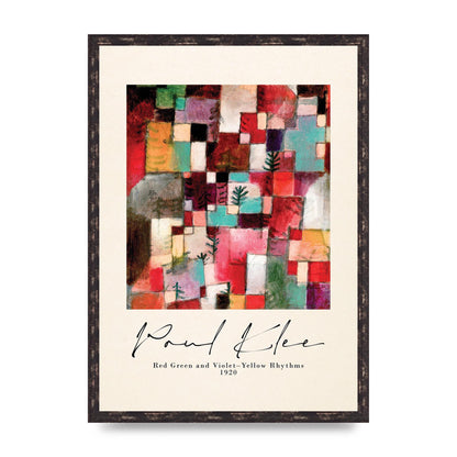 Paul Klee Red Green And Violet Yellow Rhythms 1920 Wall Art - A2 framed