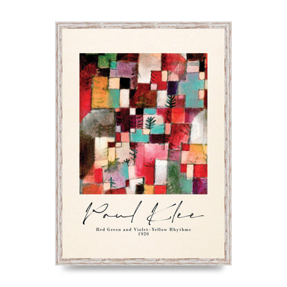 Paul Klee Red Green And Violet Yellow Rhythms 1920 Wall Art - A2 framed