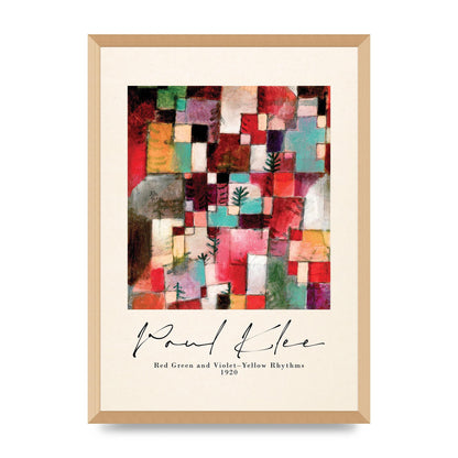 Paul Klee Red Green And Violet Yellow Rhythms 1920 Wall Art - A2 framed